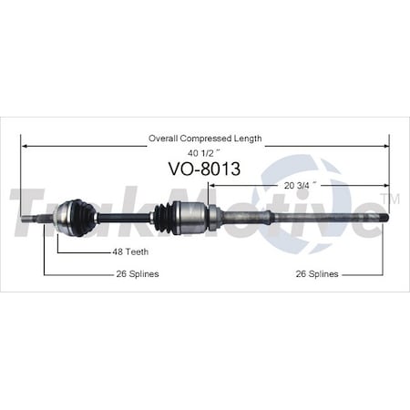 Surtrack Axle Cv Axle Shaft, Vo-8013 VO-8013